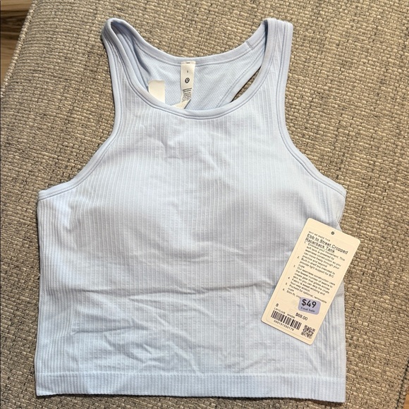 NWT Lululemon Ebb to Street Tank Top Windmill Blue sz8 - Flawed - Picture 1 of 4